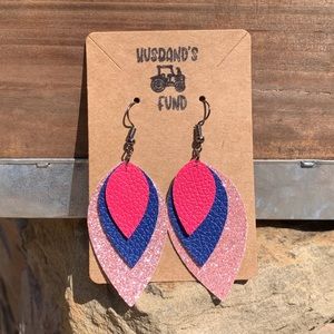 Faux Leather Layered Teardrop Earrings